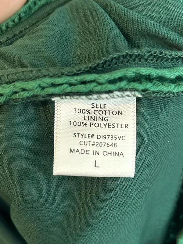 FORE Emerald Green Knit Crochet Sleevless Scallop Cotton Mini Dress Size Large - Image 10