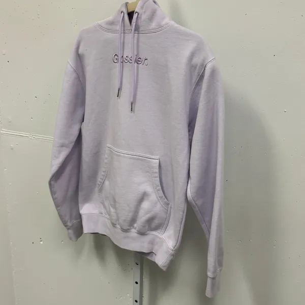 Glossier Limited Edition Embroidered Lavender Hoodie XS Oversized Women's - Image 3