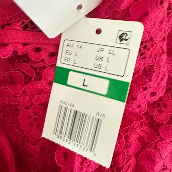 b.tempt'd by Wacoal‎ Hot Pink Mesh Lace Thong Halter Bodysuit Size Large Sexy - Image 6