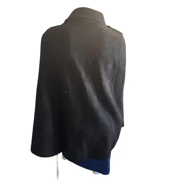 Commense Cape Coat with Gold Buttons Black Medium NWT IN PACKAGE - Image 3