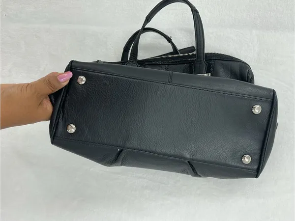 Coach Black Leather Satchel with Adjustable Strap c19 - Image 9