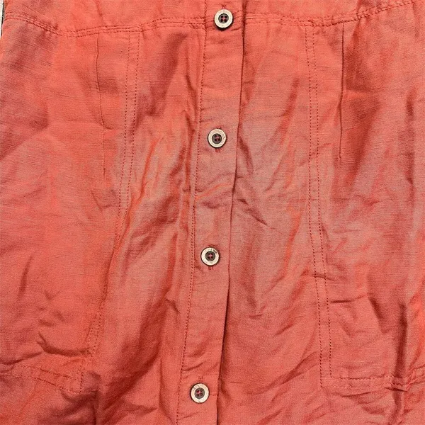 Maeve Women's Linen Twist Front Button-Down Mini Dress Burnt Orange Size L - Image 4