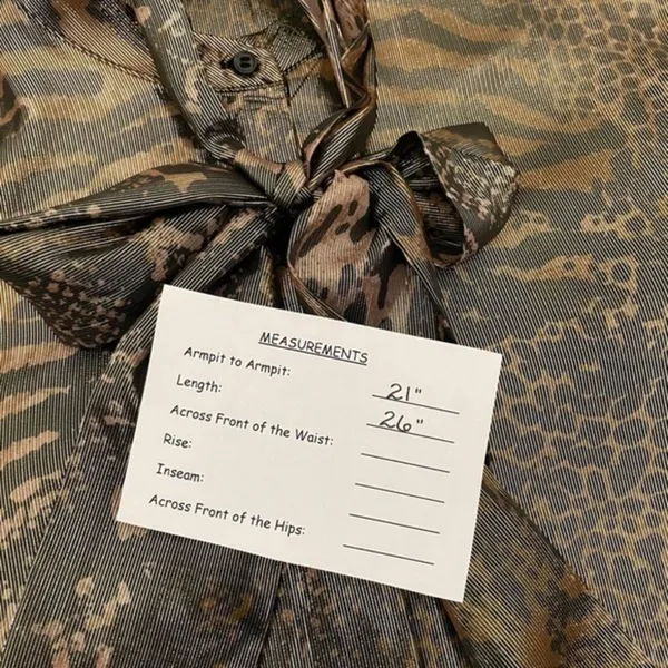 REISS Kendall Metallic Animal Print Tie Neck Blouse Gold Buttondown Size 8 - Image 14