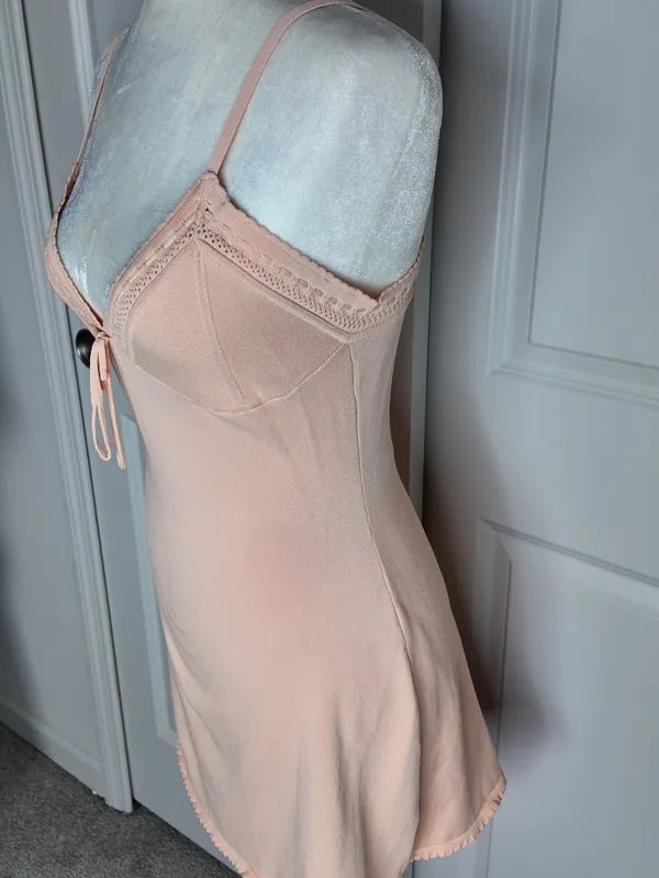 Meshki Knit Mini Dress Peach Size M - Image 4