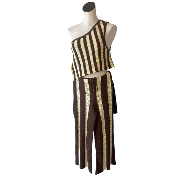 NEW Women Free- est by Free People Joan Fauxchet 2 PCS Set Striped - Image 5
