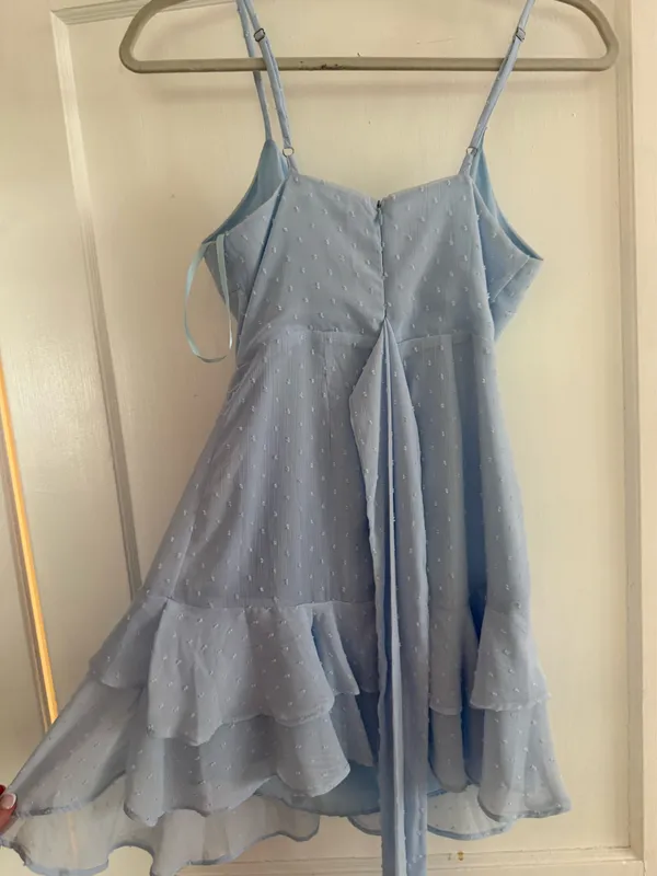 Hello Molly Tie Blue Mini Dress - Image 6