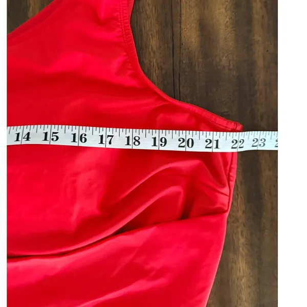 Coastal‎ Blue Womens 3X Red One Shoulder Side Tie Ruched One Piece Swimsuit - Image 9