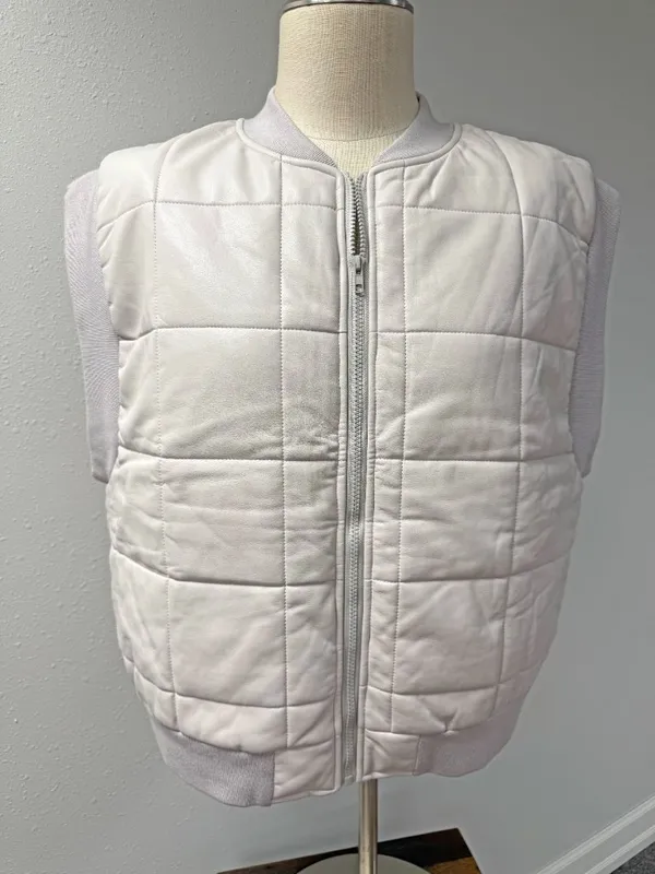 GiGiO Faux Leather Quilted Bomber Vest - Image 3