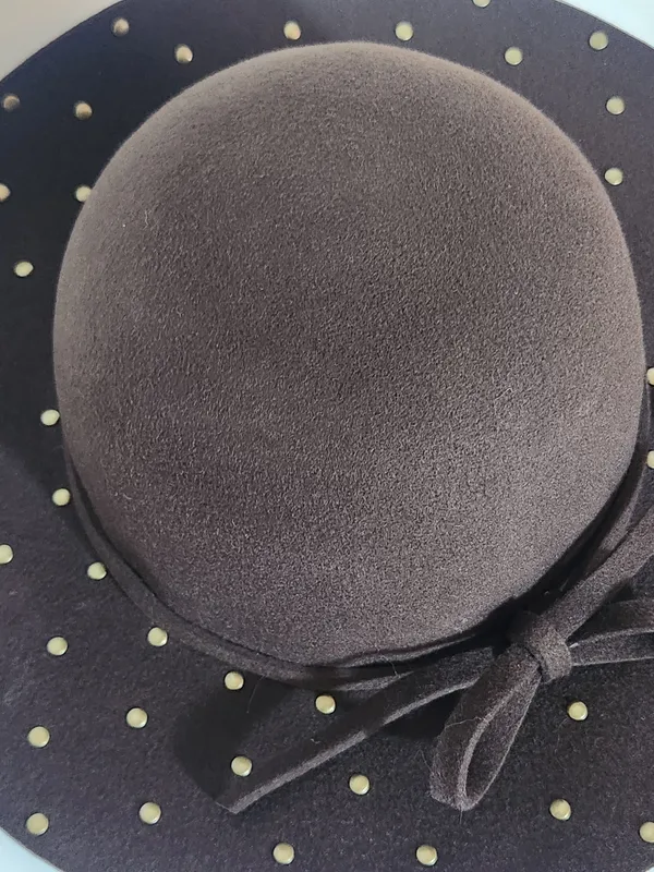 Cappelli Brown 100% Wool Studded Hat One Size - Image 4