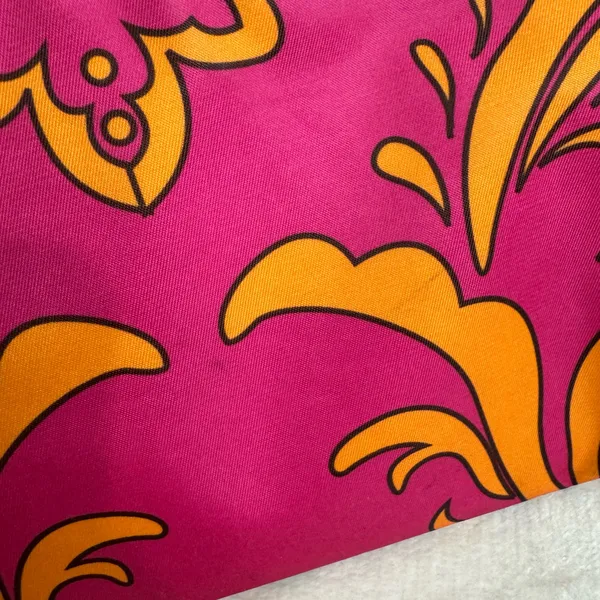 Boutique Vibrant Pink and Orange Retro Printed Bag - Image 9