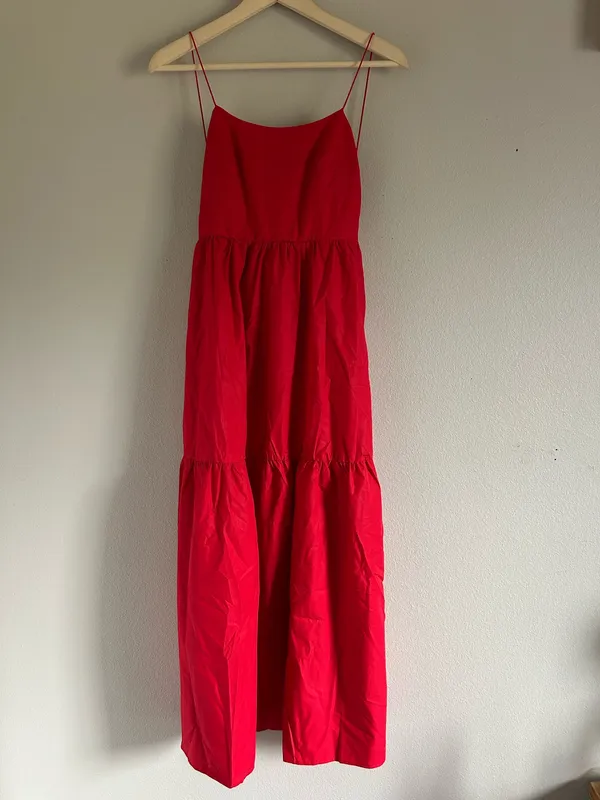 Commence Red Solid Backless Long Dress size XS  NWT - Image 2