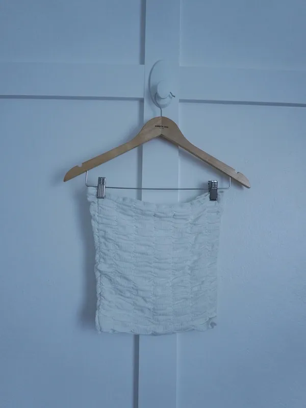 Anthropologie White Ruched Tube Top - Image 7
