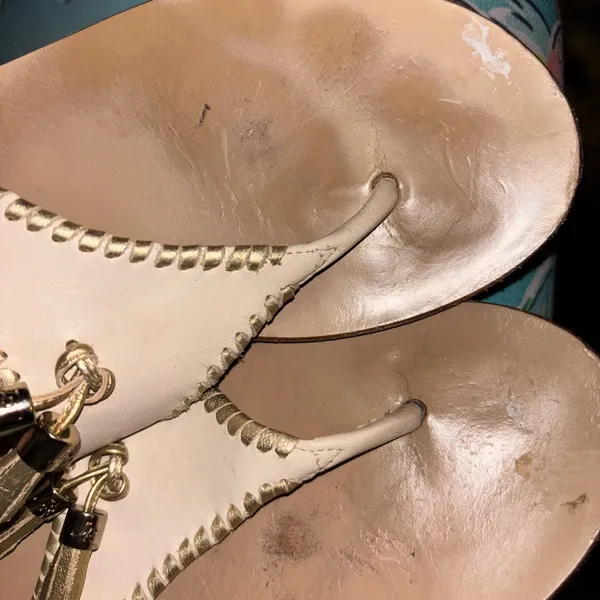 Jack Rogers Alana Sandal in Bone and Gold 9 - Image 6