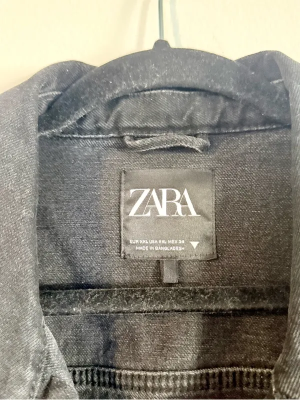 ZARA Black Denim Jacket - Image 3