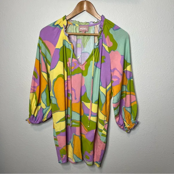 Show Me Your Mumu Summer Sorbet Bright Abstract Char Tunic Swim Coverup - Image 3