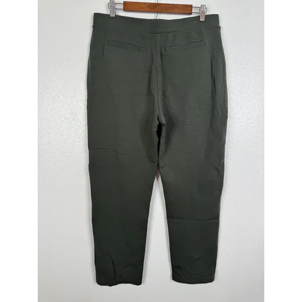 Wool& Rosso Straight Ponte Pant Olive Green Merino Wool Blend Size L - Image 2
