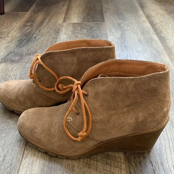 Sperry Celeste Prow Tan Taupe Wedge Heel Booties Size 10 - Image 6