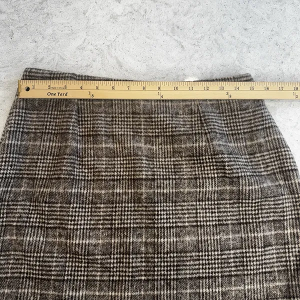 Women's Wool‎ Blend Mini Skirt Plaid Clueless Side Zip Lined Preppy Academia Med - Image 7
