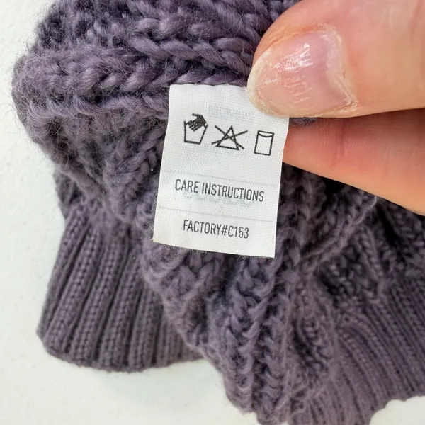 Adidas OSFM Beanie Hat Cable Knit Logo Patch Acrylic Purple‎ Gorpcore Outdoor - Image 8