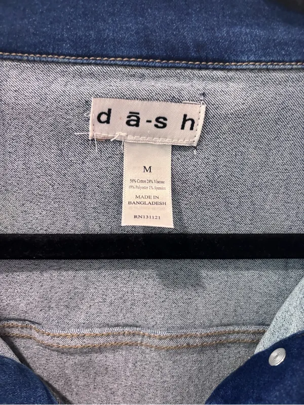 Dash‎ Classic Women's Dark Wash Denim Jacket size Medium Blue - Image 8