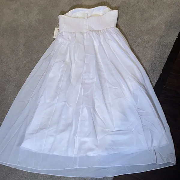 Women’s Elegant White Strapless Full Length Chiffon Prom Party Formal Dress XXL - Image 3