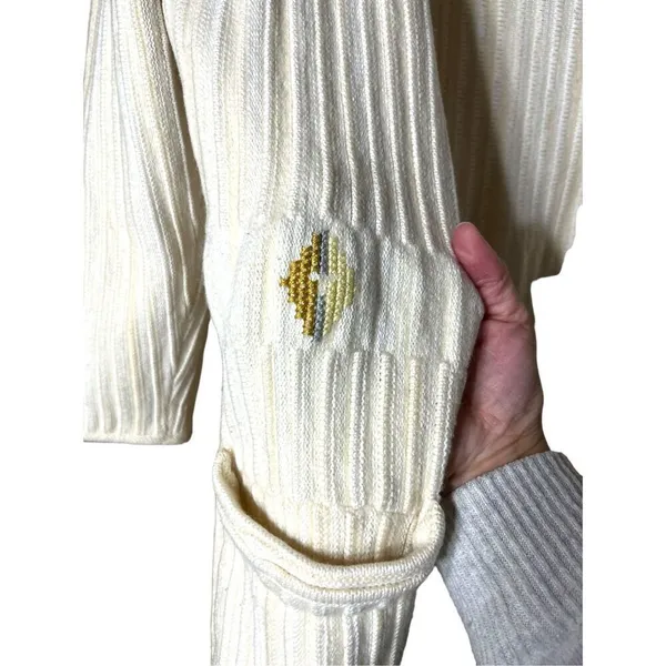 Vintage‎ Cream Chunky Knit Long Duster Cardigan - Image 4