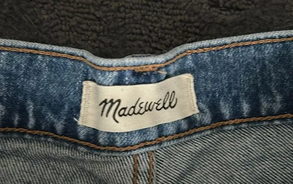 Madewell Relaxed Mid-Length Distressed Denim Shorts Blue 23 - Image 3
