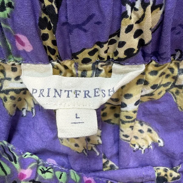 PrintFresh Long Pajama Set Size L‎ Purple Bagheera Leopard Print Organic Cotton - Image 12