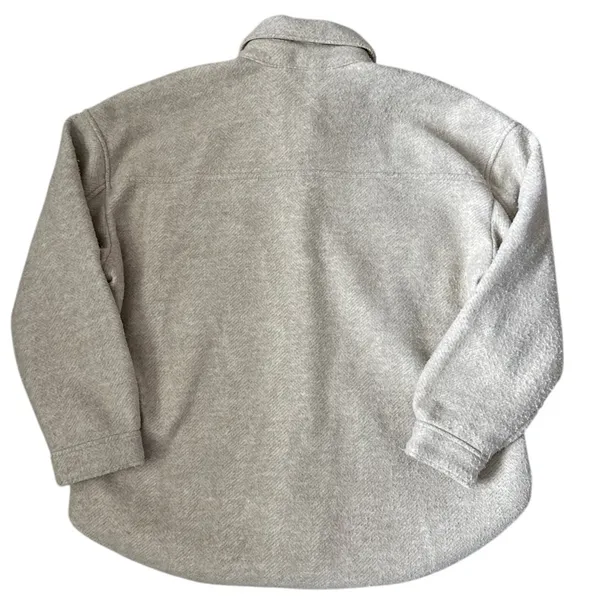 Abercrombie & Fitch Oversized Shacket Shirt Jacket Cream Size XL - Image 10
