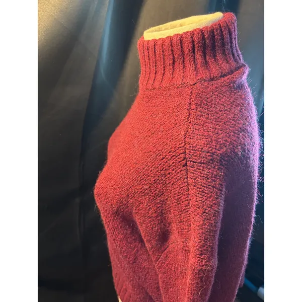 American Eagle Outfitters Mock Neck Sweater Burgundy Maroon Knit‎ Size M - Image 4