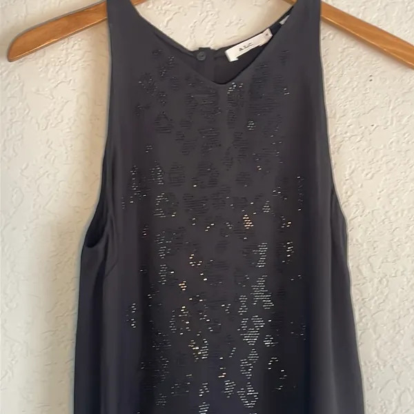 ALC Frank Black Sparkle Studs Sleeveless Tank Top Viscose Date Night Glam Party - Image 2