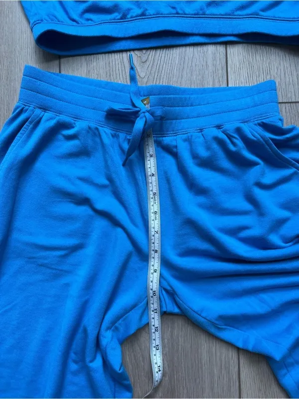 PJ Salvage Women's Cozy V-Neck Tank and Lounge Pants Set Electric Blue XS - Image 8