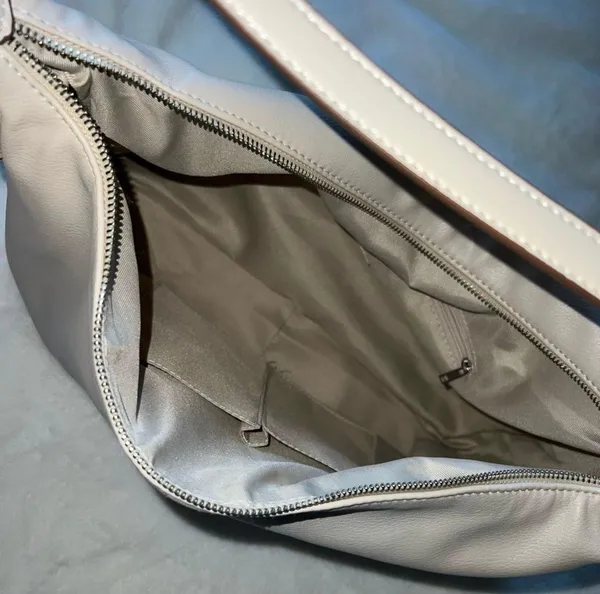 Faux Leather Beige Tote Bag Tan - Image 4