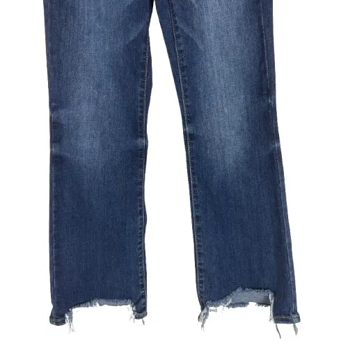Judy Blue Cropped Boot Cut Jeans Medium Wash Denim Frayed Raw Hem Size 1/25 - Image 3