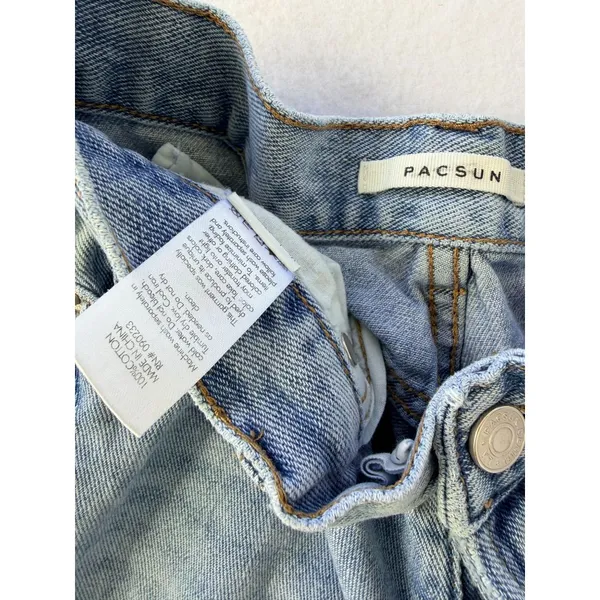 PacSun Womens Light Wash Low-Rise Straight Jeans With Button Fly Size 23 - Image 14