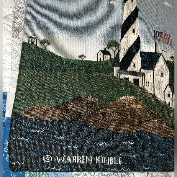 Handmade 16.5”x12” Tote Bag Tapestry Warren Kimble "Coastal Breeze" Placemats - Image 6