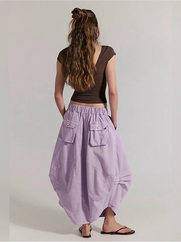 Free People Willow Poplin Maxi Skirt in Pink Lavender Size XS - Image 2