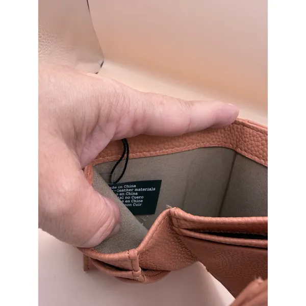 Tahari Zane Women Tan Pebble Faux Leather Woven‎ Trifold Wallet Terracotta NWT - Image 8