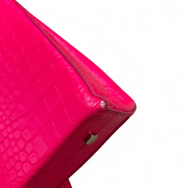 Source Unknown Hot Pink Croc Embossed Mini Tote Bag - Image 4