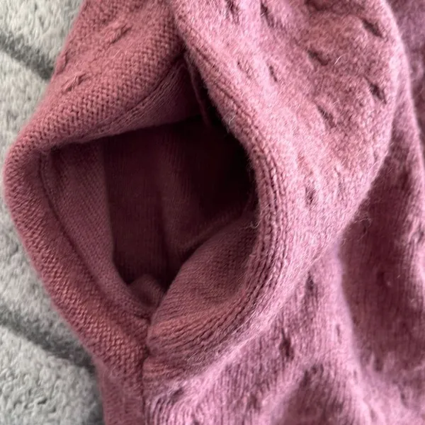 LOFT‎ Womens Cardigan Sweater Open Front Pocket Ribbed Knit Rose Pink Size XS - Image 3