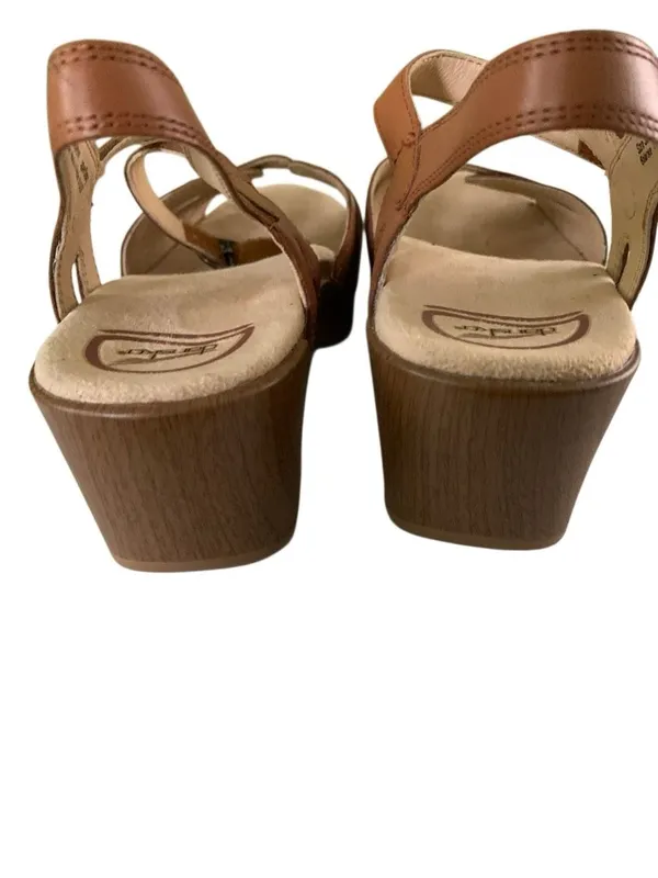 Dansko Season sandals camel full-grain leather block heel size 38 US 7.5 8 - Image 4