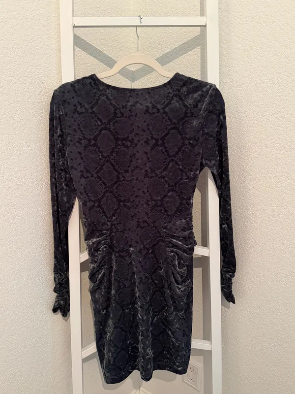 ZARA Crushed Velvet Mini Dress Medium - Image 6