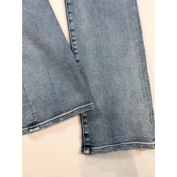 Express Womens 90s Slim Super High Rise 10R Blue Jeans Distressed Denim - Image 7