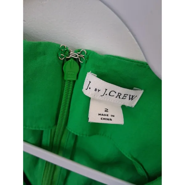 J. by J. Crew Sleeveless Wrap-top Pleaded dress In Kelly Green Front Tie Size 2 - Image 4