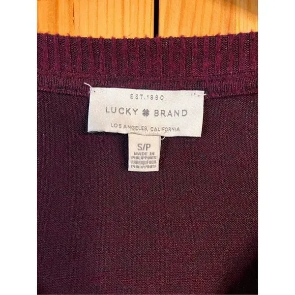 Lucky Brand Women's Small Maroon light weight long sleeve sweater (2544) - Image 4