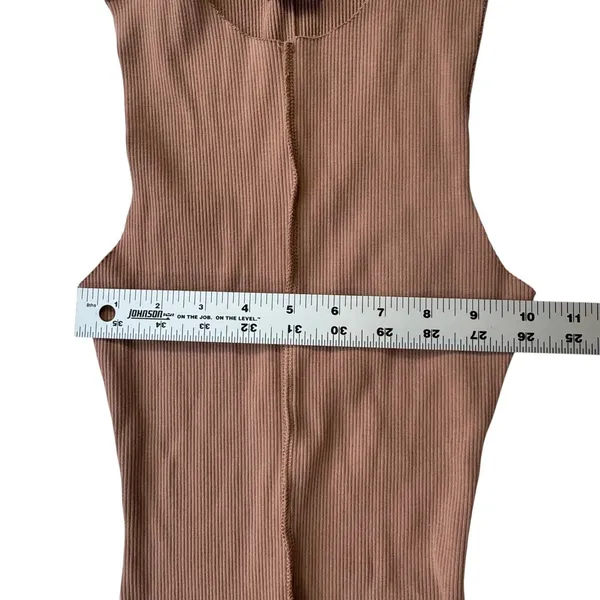 Naked Wardrobe All Snatched Up‎ Ribbed Midi Dress Brown Womens Large Sleeveless - Image 7