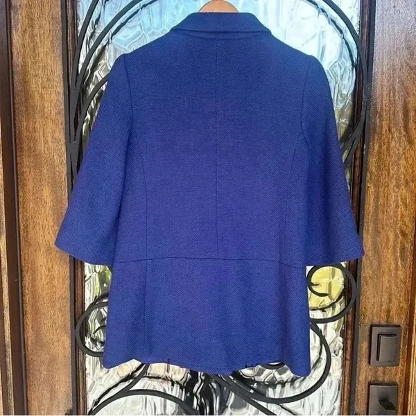 Banana Republic Royal Blue Wool Blend Double-Breasted Coat | 3/4 Sleeve Vintage Style XS - Image 7