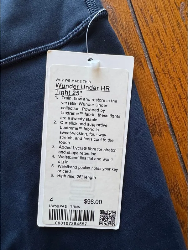 Lululemon Wunder Under High Rise 25” True Navy Size 4 NWT - Image 5