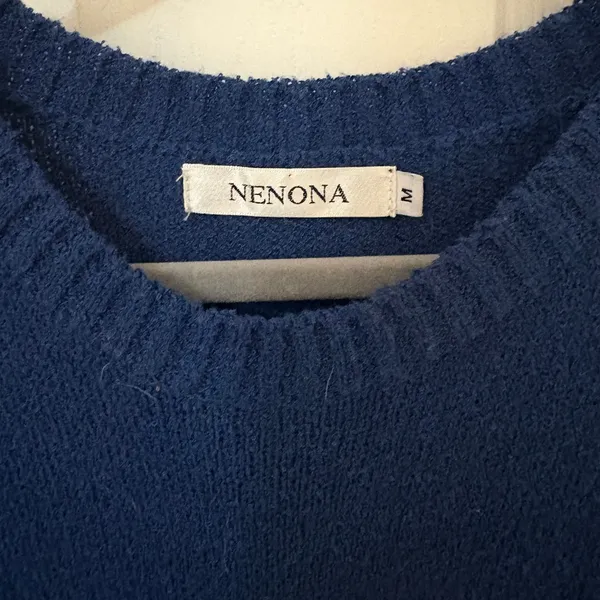 NENONA Brand 2 piece Short and Sleeveless Tunic Top Sweater Set in Navy - Image 6