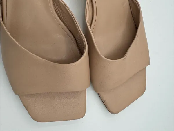 Abound‎ Erica Tan Cream Block Heel Square Toe Slide Sandals size 8.5 90’s vibe - Image 5